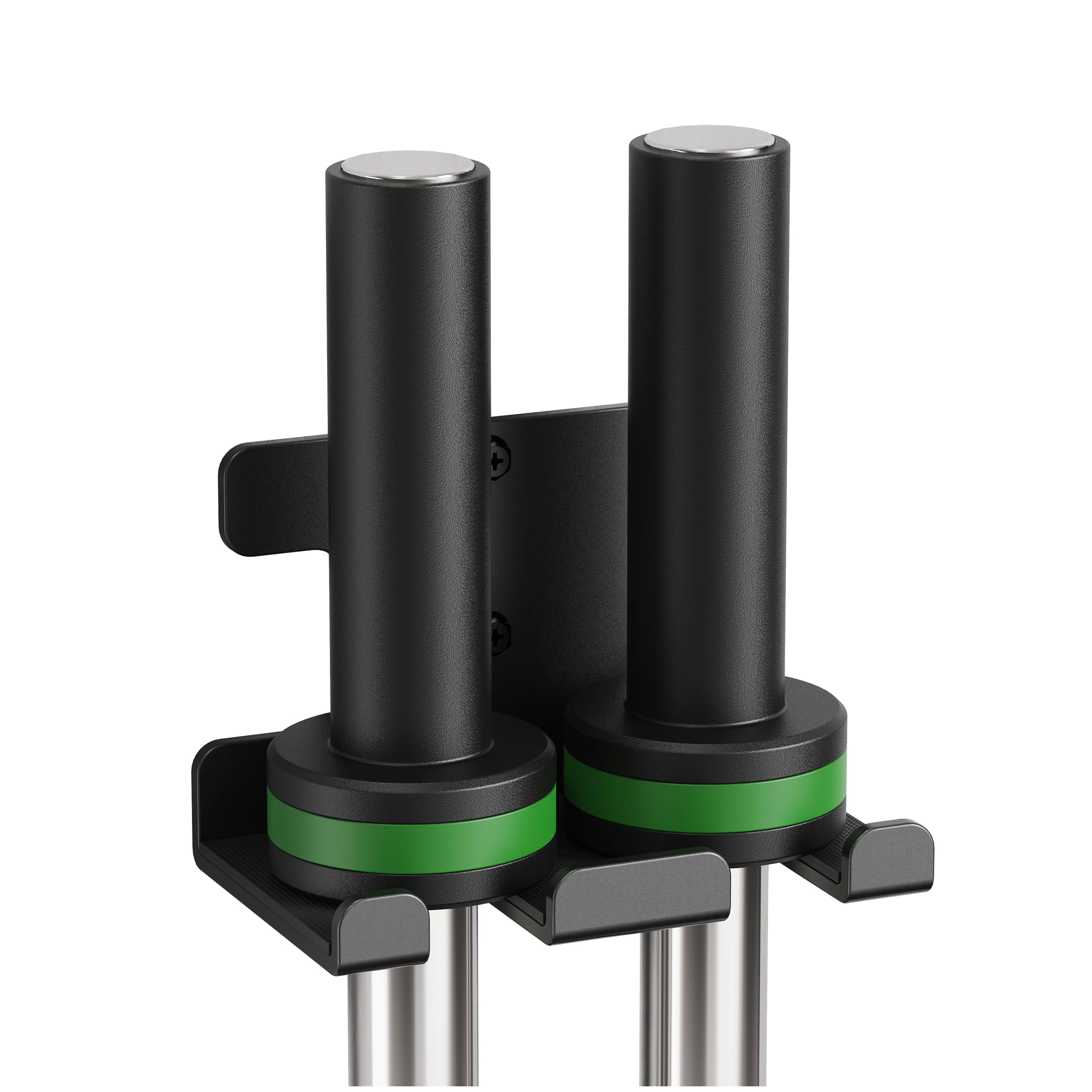 Vertical Barbell Rack Barbell Holder Wall Mount Barbell Storage Holder Olympic Bar Hanger for Home, Commercial, Garage, Gym (Double Bar Holder)