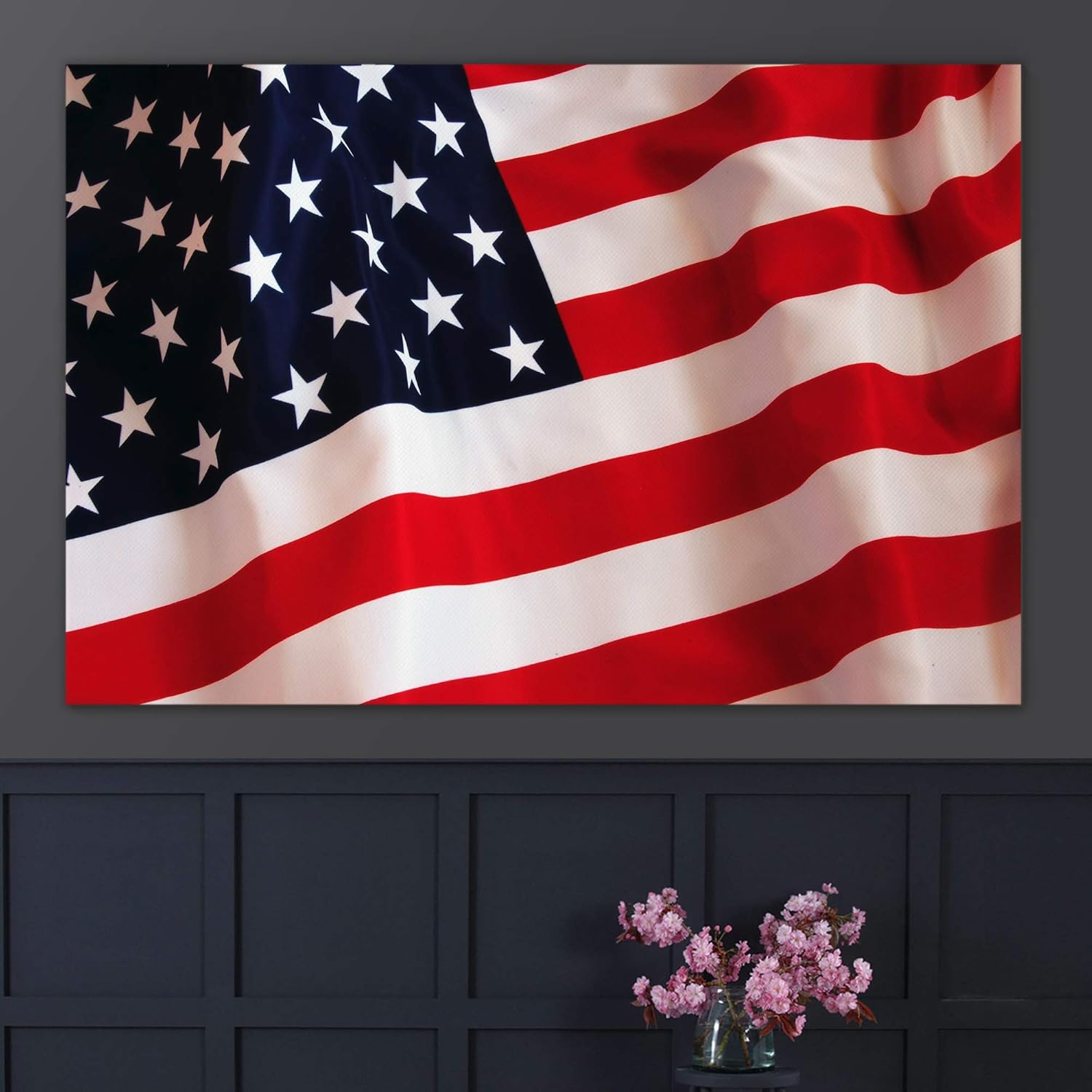 Kitenge Flag American Flag Wall Art Mixed Media Collage Art Collectibles Issho Ueno Com