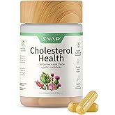 Snap Supplements Cholesterol Health - Artichoke, Milk Thistle, Garlic, and Berberine Supplement with Beta Sitosterol (95% Plant Sterols) for Digestive and Metabolic Support, 60 Capsules (30 Servings)