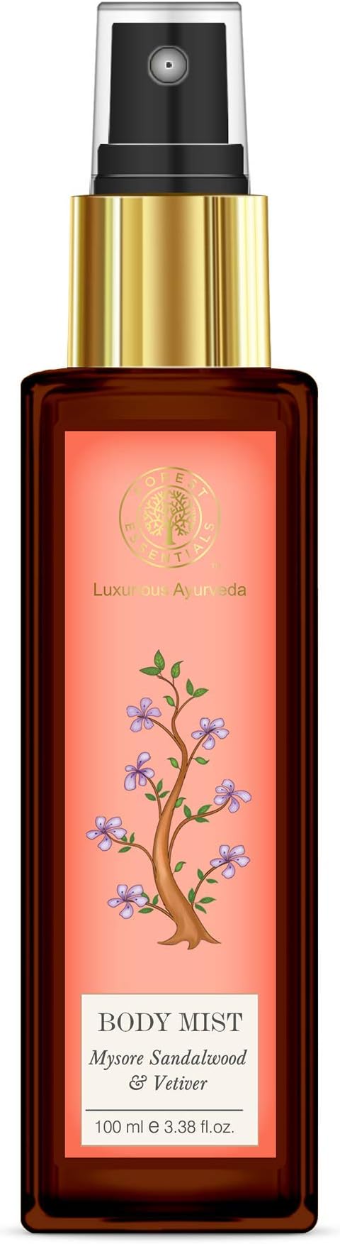 Forest Essentials Sandalwood Vetiver Body Mist 100ml Fresh Scent