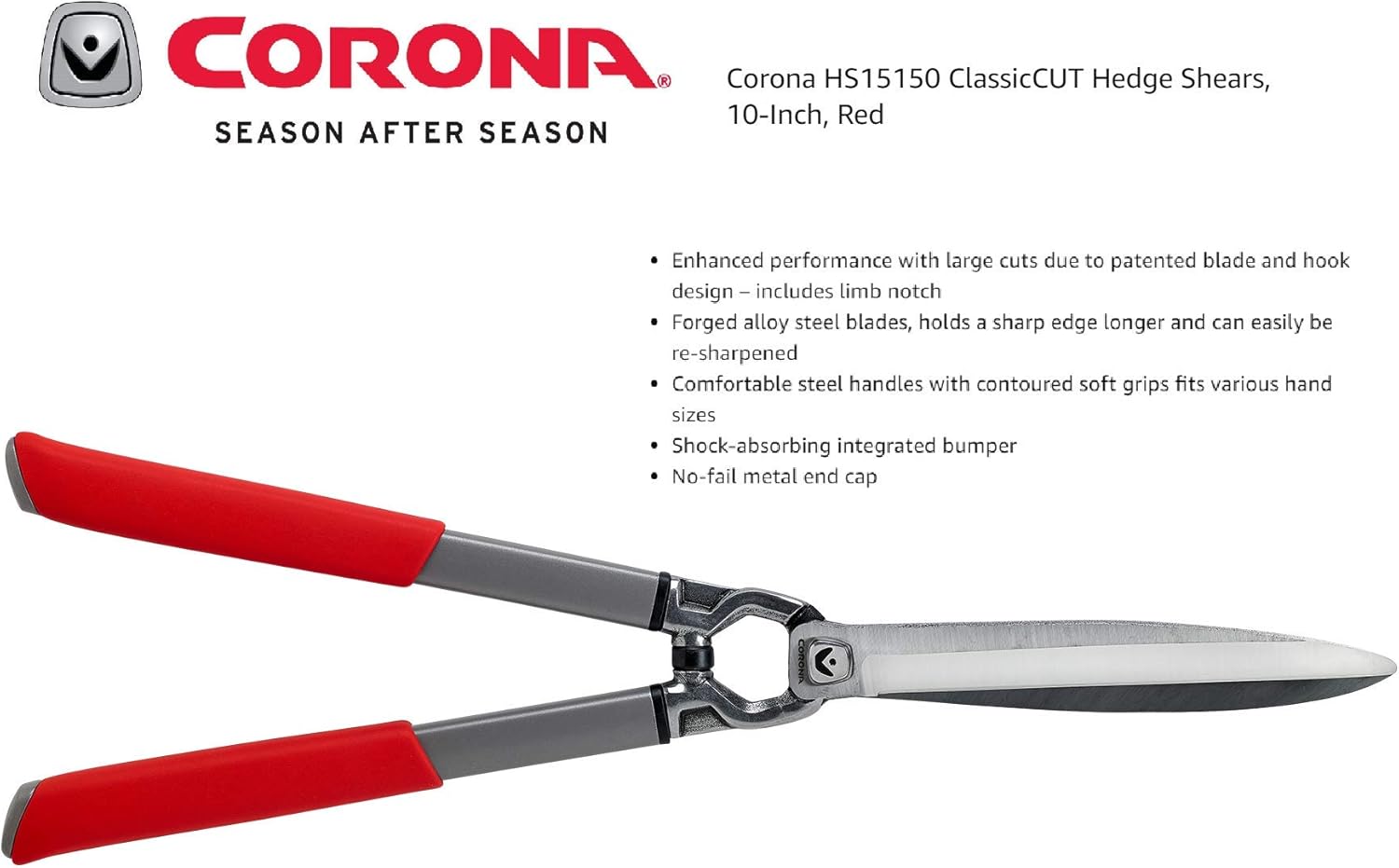 Corona HS15150 ClassicCUT Hedge Shears, 10-Inch, Red : Garden & Outdoor