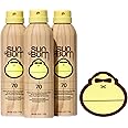 Sun Bum Original Moisturizing Sunscreen Spray SPF 70 with Sunny Sticker, Vegan and Reef Friendly, Octinoxate & Oxybenzone Free, Broad Spectrum UVA/UVB Sunscreen, 3 Pack, 6 oz