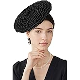 Coucoland Fascinators Hats for Women - Tea Party Cocktail Kentucky Fascinator Multilayer Flat Derby Hat with Pearl for Party