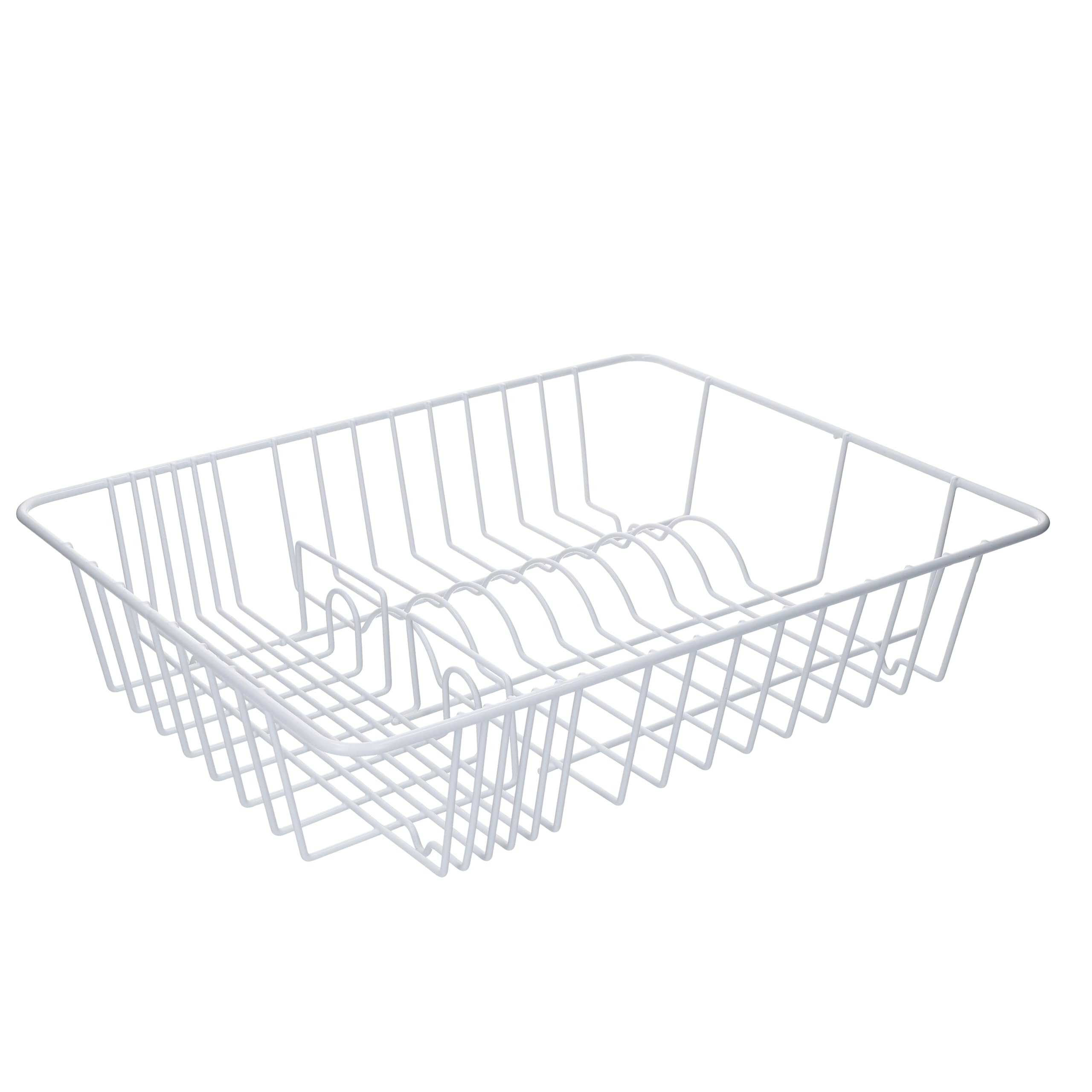 KitchenCraft Dish Drying Rack, Anti Rust, BPA Free Plastic Coated Metal, 45 x 36 cm, White