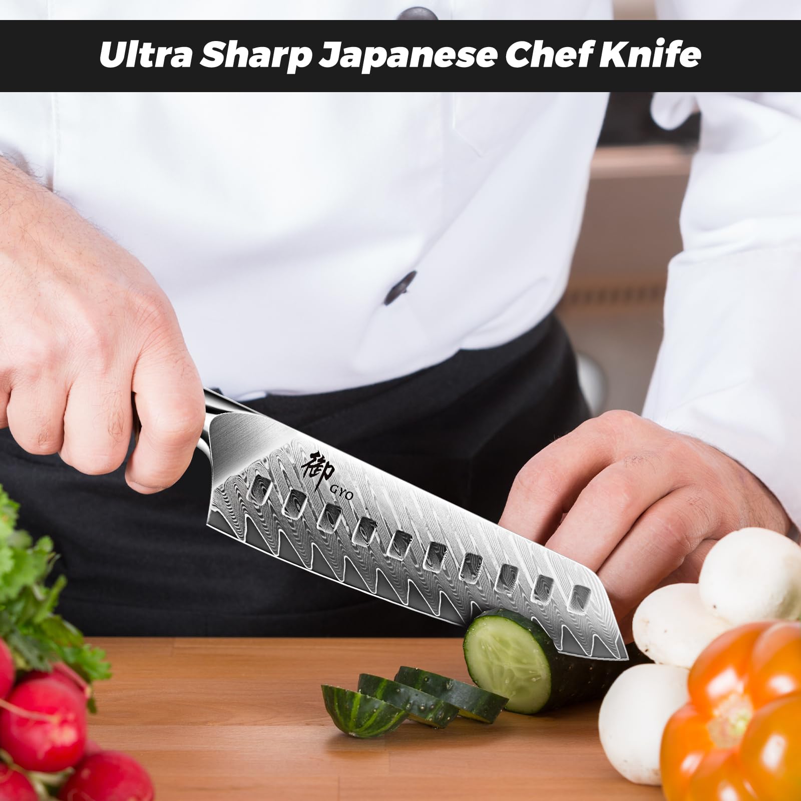 SHAN ZU Damastmesser, Santokumesser Küchenmesser 18cm Kochmesser Damaskus 10Cr15Mov Edelstahl Scharfe Messerklinge Ergonomischer G10 Griff Exquisiter Geschenkverpackun 6