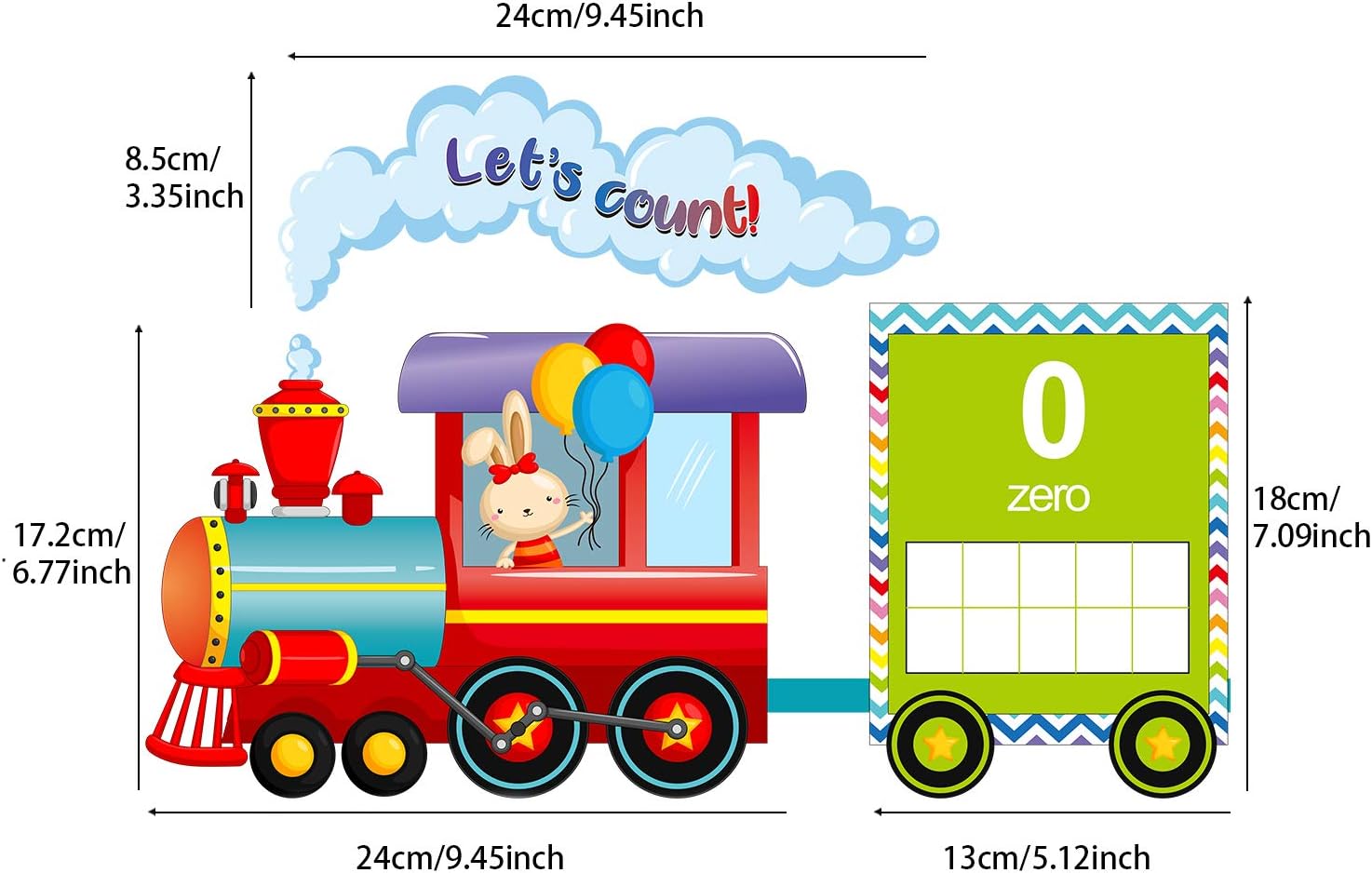 32 Sheets Number Bulletin Board Set Numbers Wall Classroom Decorations Train Bulletin Board Cards Numbered 0-29 with 3 Sheets Adhesive Dots for Playroom Bedroom Nursery Room Decorations - Image 3