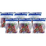 BAZIC Assorted Dimensions 227g/0.5 lbs. Rubber Bands, Multi Color (6-Pack)