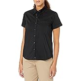 Dickies Womens Stretch Poplin Button-up Short Sleeve Shirt