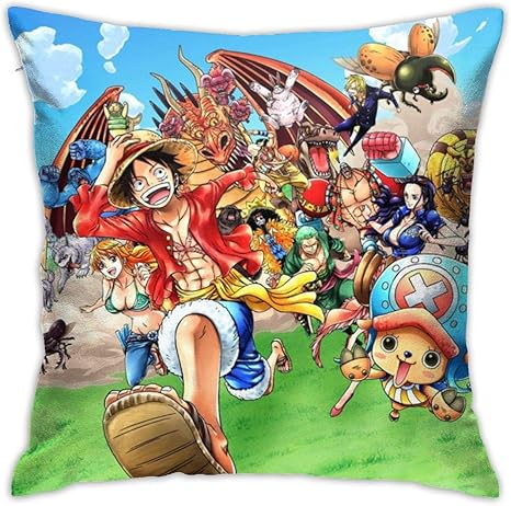 Amazon Co Jp ワンピース クッションカバー 綿麻 抱き枕 ソファ背当て 装飾枕カバー 座布団カバー 車やソファー 背当てクッション用 45 45cm ホーム キッチン