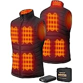 Topdot Heated Vest for Men with 7.4V 16000mAh Battery Pack Included, 8 Heating Zones Lightweight Warm Men's Heated Vest