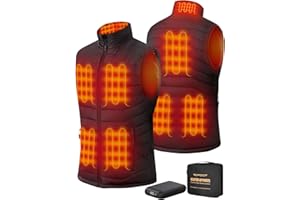 Topdot Heated Vest for Men with 7.4V 16000mAh Battery Pack Included, 8 Heating Zones Lightweight Warm Men's Heated Vest
