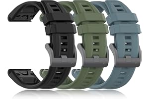 VINIUSIKI 26mm for Garmin Fenix 7X 6X 5X Plus Quickfit Watch Band,Sport Silicone Wristband for Fenix 8 51MM / 5X Plus / 6X Pro/Tactix 7 Pro/Enduro 3 & 2/Descent Mk2i/Tactix Charlie Smartwatch Band