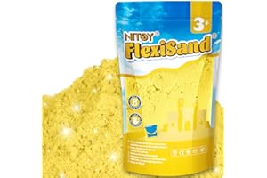 NiToy FlexiSand 2.2Lbs Play Sand, Never Dries Out-Fun for 3 Years and up Kids Bulk Refill for Sensory Sand Box Toys, Ideal for Shaping, Squeezing and Molding(Yellow)