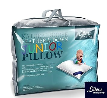 Junior Cot Bed Size Goose Feather Down Pillow 230tc 100 Cotton
