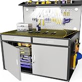 Eltean 48" Workbench,Heavy Duty 2500 LBS Capacity Work Benches for Garage | Work Bench with Drawers and Storage,Work Table with Light &amp; Pegboard for Garage,Workshop,Shop