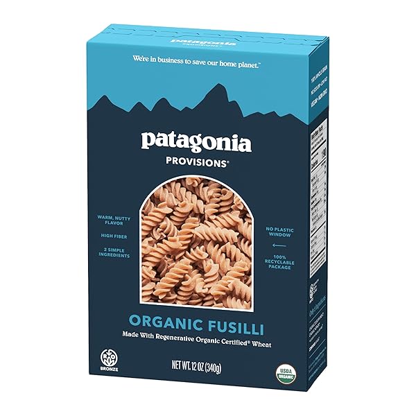 PATAGONIA PROVISIONS ORGANIC FUSILLI PASTA | REGENERATIVE ORGANIC...