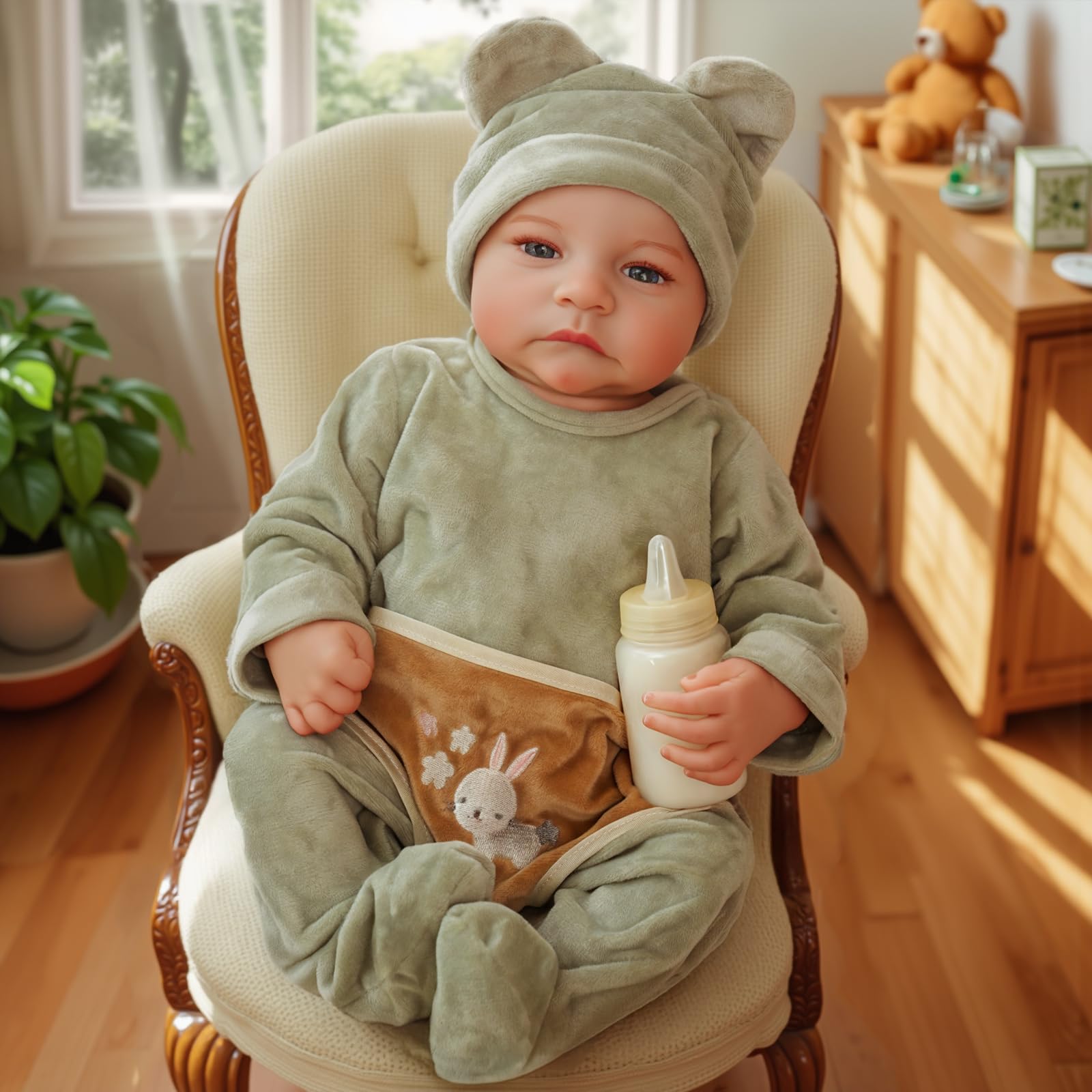 Photo 1 of BABESIDE Eyes Open Reborn Baby Doll - 18-Inch Realistic Newborn Baby Doll Full Body Vinyl Reborn Baby Boy Poseable Real Life Baby Dolls with Gift Box and Feeding Kit for Ages 3+