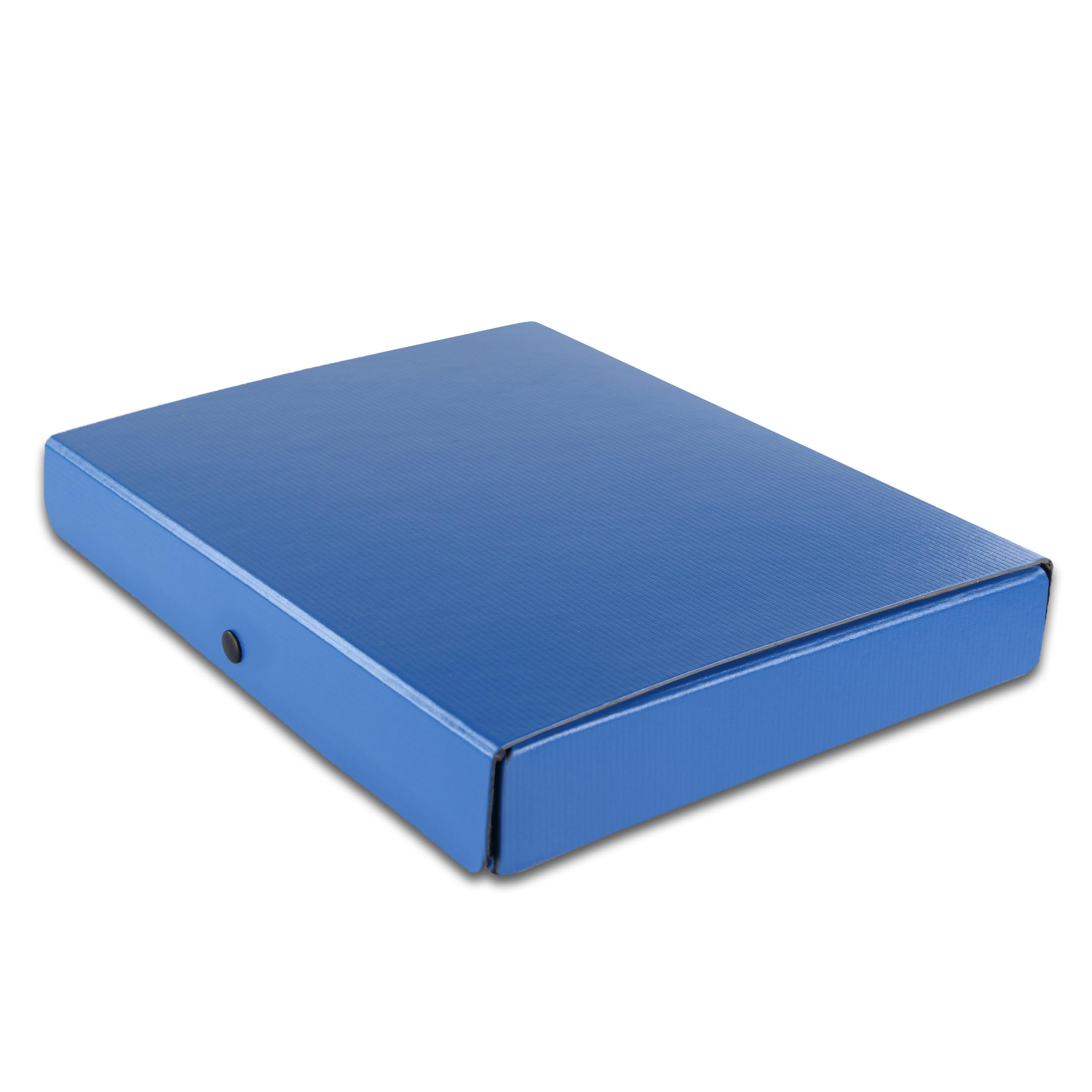Elba 400000992 Box File with Push Button Fastening 1 cm for Approx 80 DIN A4 Pages 3 Flaps Label Black Capacity: 4 cm, for Approx. 380 DIN A4 Pages Blue