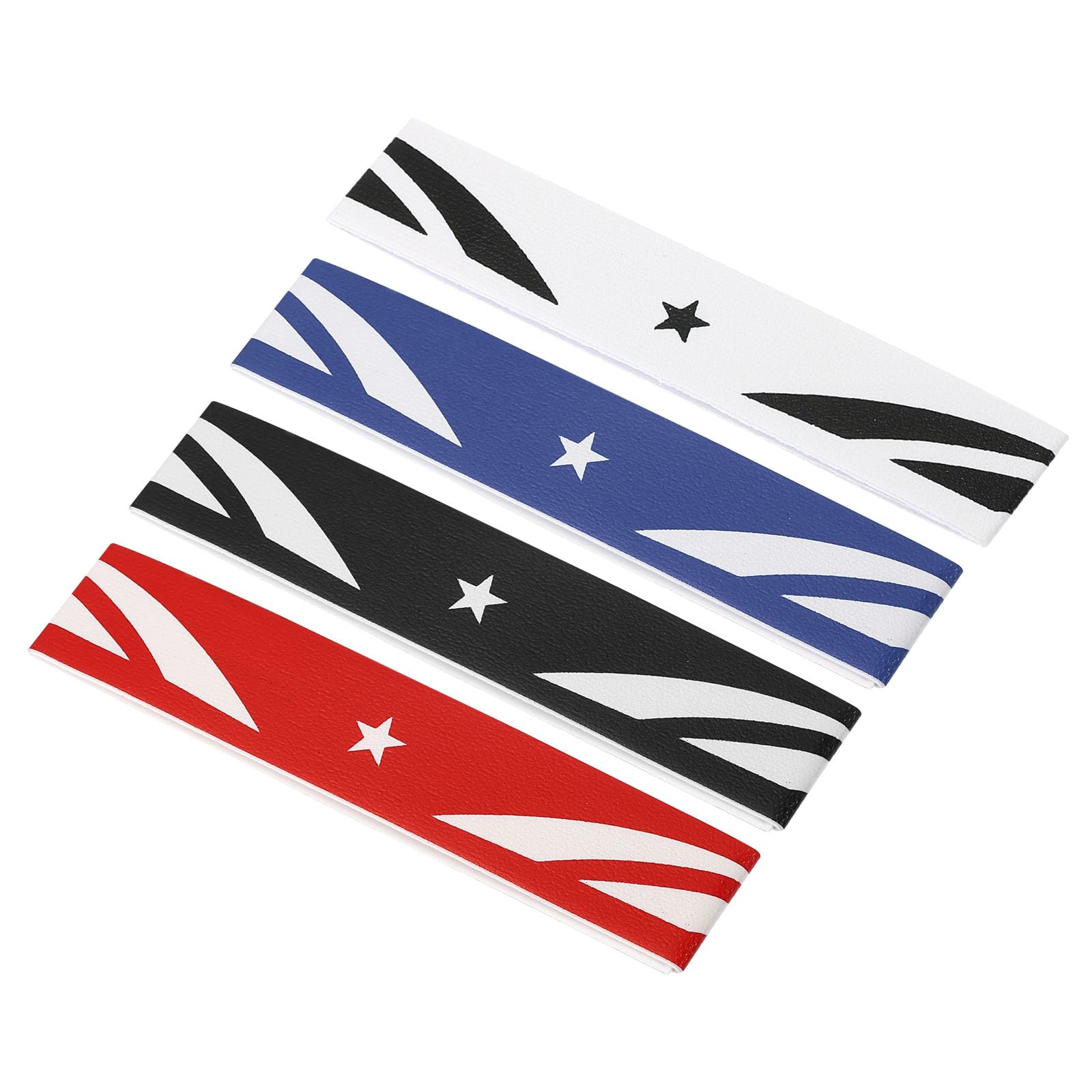 PATIKIL 9.8"x0.7" Badminton Racket Head Protector Sticker, 4 Pack PU Racquet Guard Tape Racket Frame Stickers Thickened Wear-Resistant, Multicolor