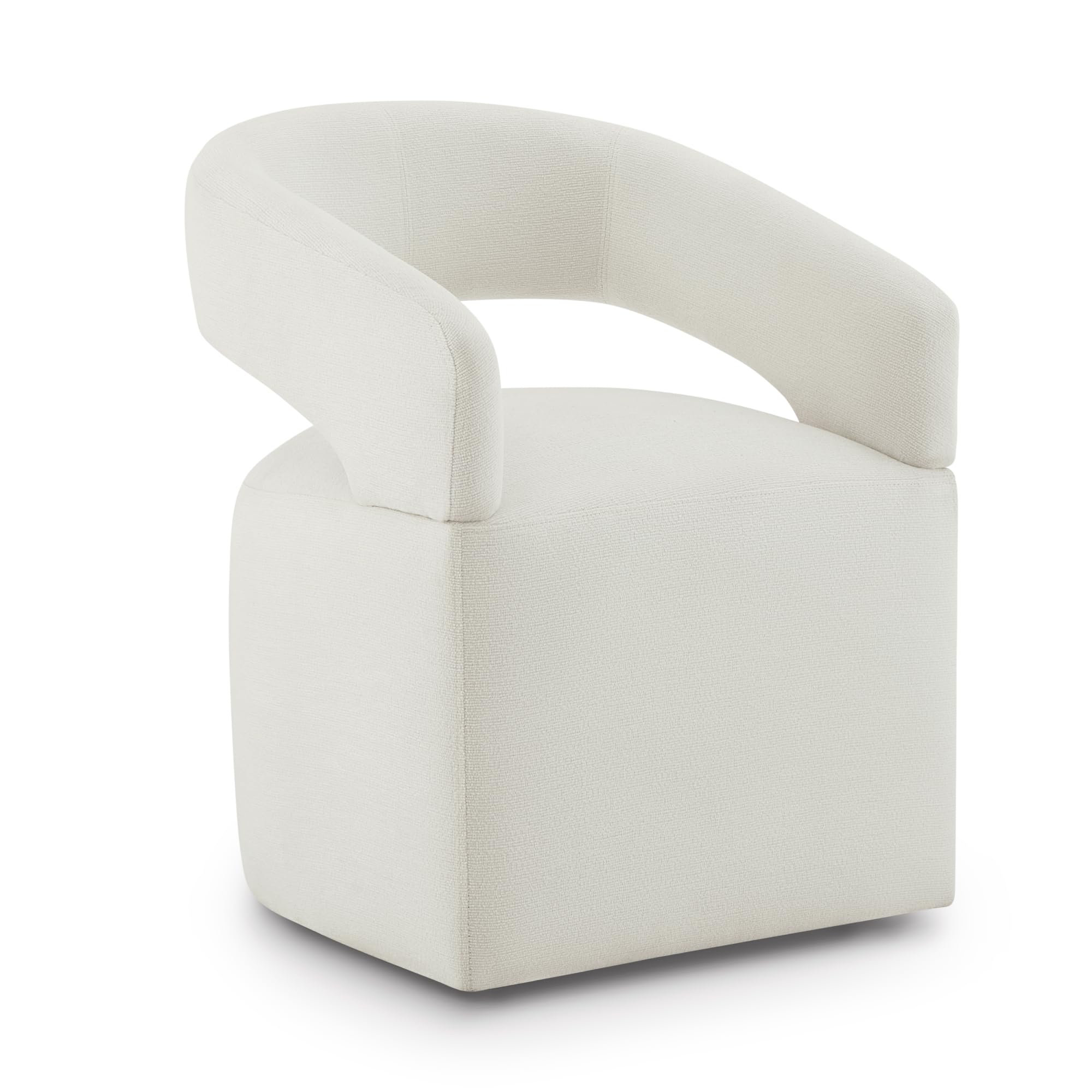 KISLOT Upholstered Dining Chairs with Casters Modern Barrel Side ...