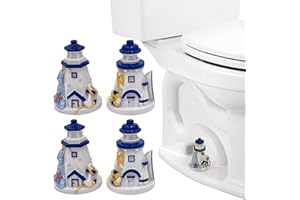 MQZQP 4-Pack Lighthouse Toilet Bolt Covers Decorative Toilet Bolt Caps Toilet Caps for Bottom of Toilet (Marine style)
