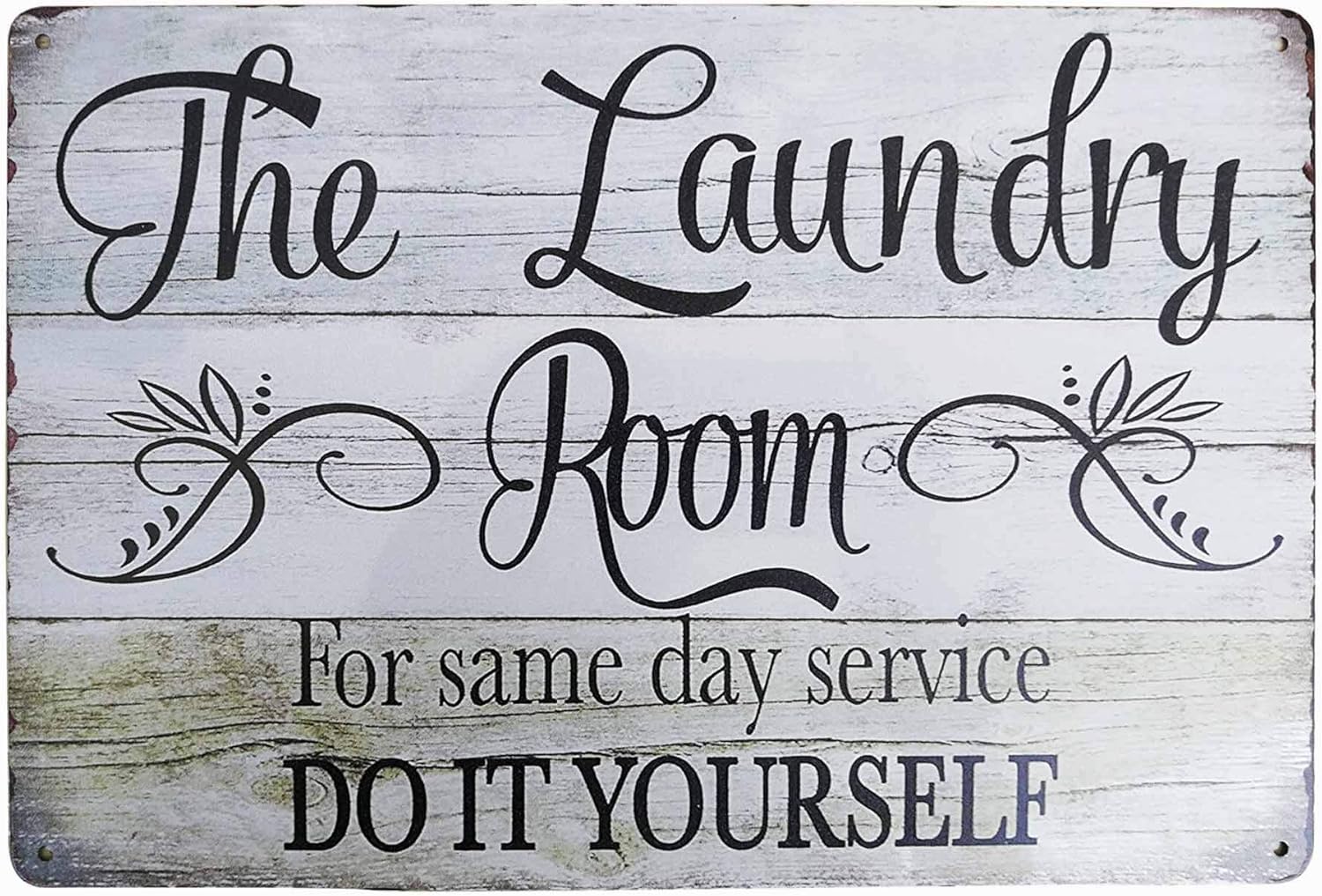PXIYOU The Laundry Room for Same Day Serveice Vintage Distressed Look Metal Sign Home Bathroom Wash Room Signs Country Home Decor 8X12Inch