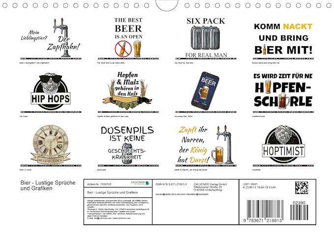 Bier Lustige Sprüche Und Grafiken Wandkalender 2020 Din A4