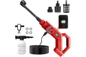 Cordless Power Washer Compatible with Milwaukee 18V Battery, Portable Power Washer with Brushless Motor, 6-in-1 Nozzle, 16ft 
