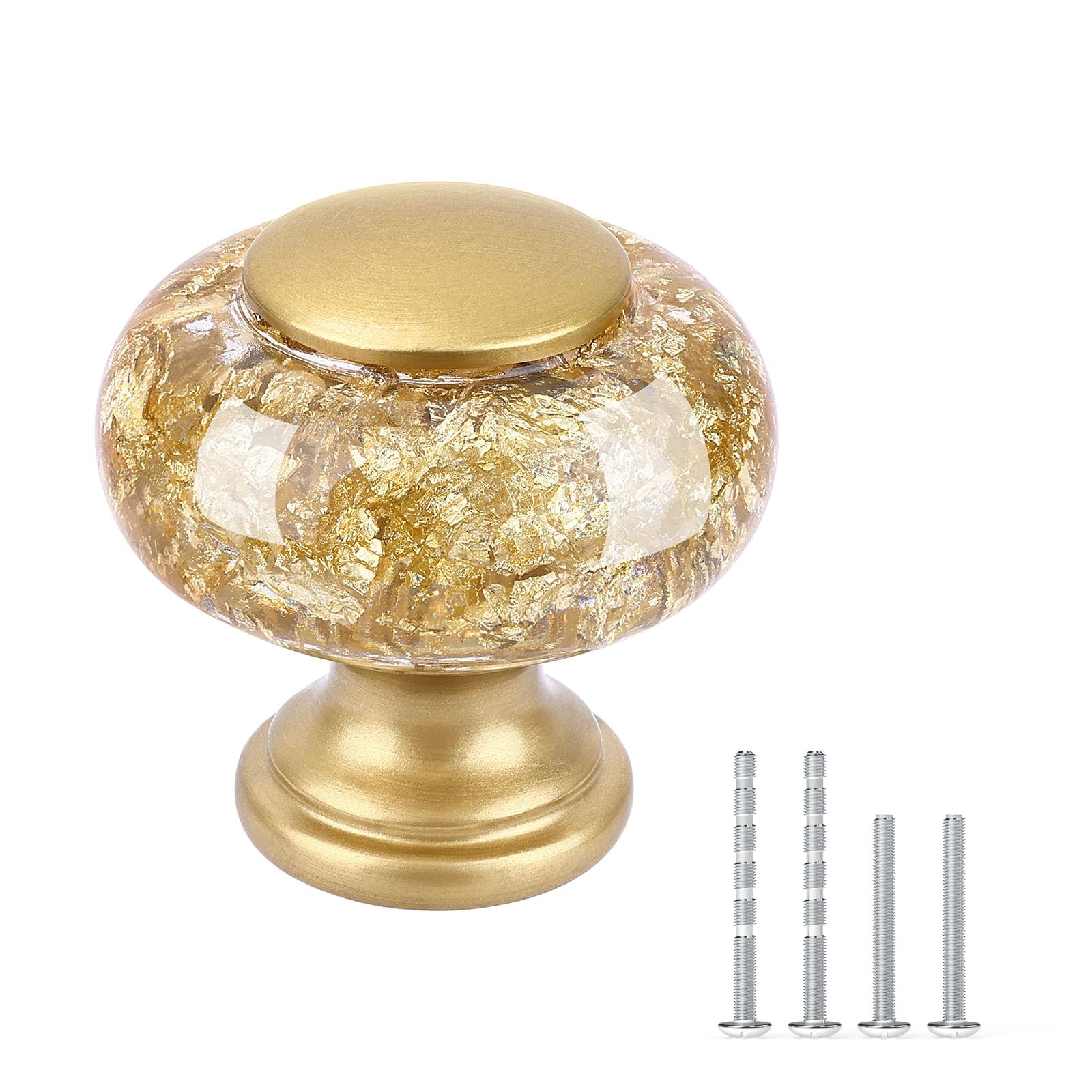 Photo 1 of Chicwing 12 Pack Gold Dresser Knobs, 1-3/8 Inch(36mm) Decorative Kitchen Cabinet Knobs, Elegant Crystal Round Cabinet Knobs for Dressers Kitchens Cupboard Drawer Pulls
