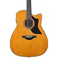 Yamaha 6 String Series A3M Acoustic-Electric Guitar-Mahogany, Vintage Natural, Dreadnought Cutaway VN