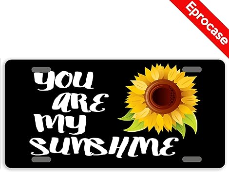 Amazon Com Eprocase Sunflower License Plate You Are My Sunshine