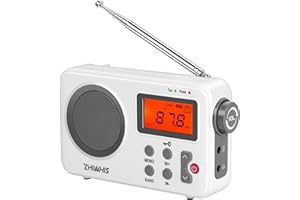 ZHIWHIS Portable Radio, AM FM Shortwave Digital Tuner with Best Reception, Battery Operated Clock Radios with Sleep Timer and Preset Function, Stereo Receiver with Alarm Clock for Home ZWS-8801