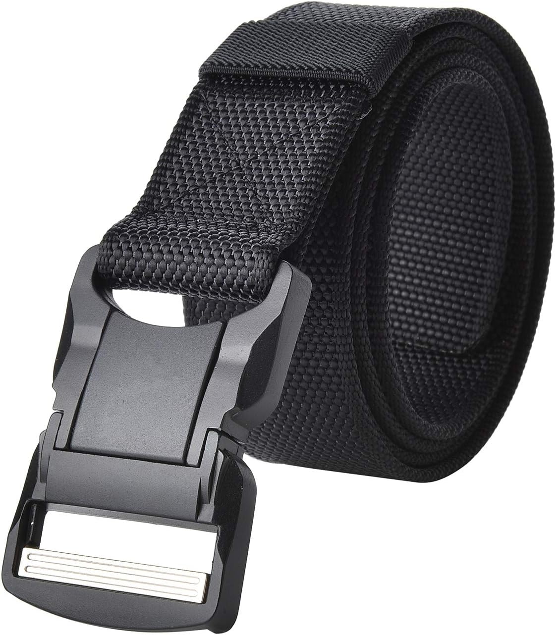 Men Nylon Belt Webbing Regular & Big and Tall Military Tactical Belt Heavy Duty Aluminum Buckle Quick-Release and Nickel-free