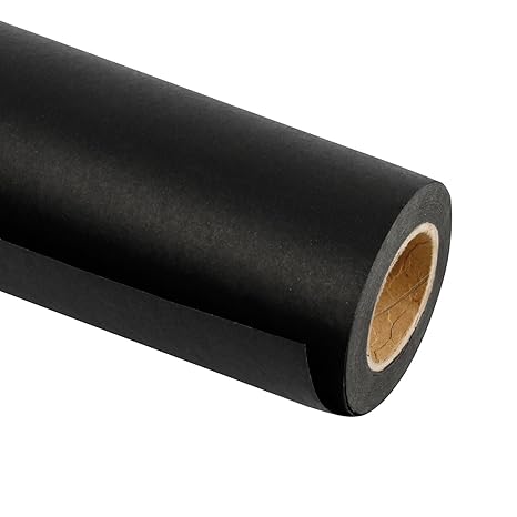 RUSPEPA Schwarze Kraftpapierrolle - 122 Cm X 30 M - Recyclingpapier, Ideal Für Die Geschenkverpackung, Basteln, Verpacken, Bo