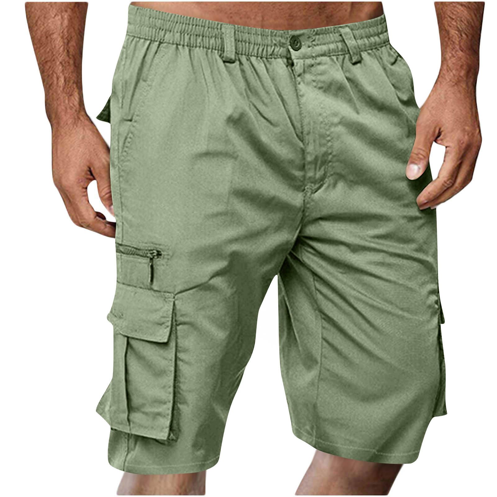 Cargo Shorts for Men Stretch Waist Knee Length Mens
