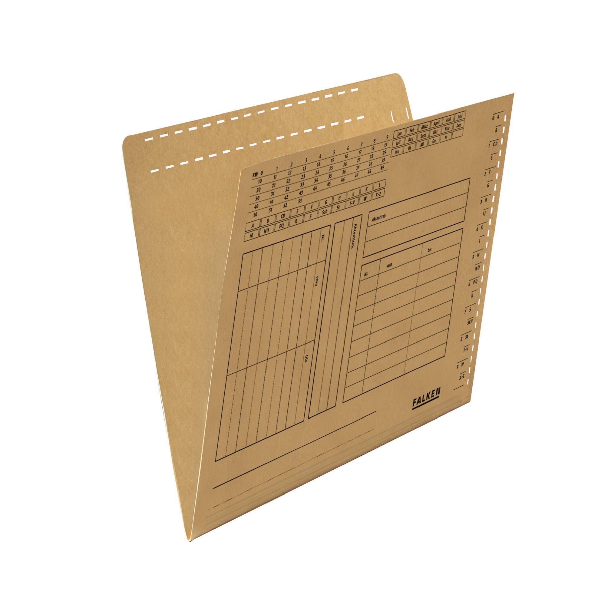 Exacompta - Ref 80004377001F - FALKEN - UniReg Suspension Files - Suitable for A4 Documents, 230gsm Recycled Manilla, Holds Up To 100 Sheets - Buff (Pack of 100)