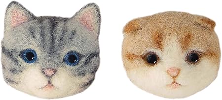 Amazon Co Jp ハマナカ 羊毛キット ふわふわ羊毛でつくるフェルト犬 フェルト猫 アメリカンショートヘアとスコティッシュフォールド H441 559 おもちゃ