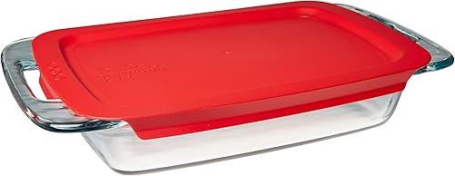 Pyrex Easy Grab Glass Food Bakeware and Storage Container (2-Quart, BPA Free Lid)