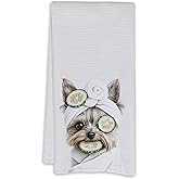 Cabana Bro Funny Yorkshire Terrier Bathroom Hand Towels, Yorkie Gifts for Women, Funny Bath Yorkie Dog Hand Towels for Yoga Spa Bathroom Washroom Decor, Dog Lovers Mom Gifts, 16x24 Inch