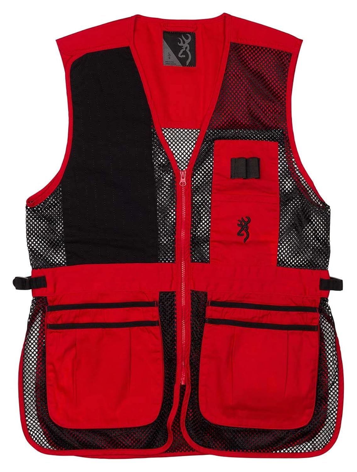Browning Trapper Creek Shooting Vest, Black Red, XL - 3050267104-img-0