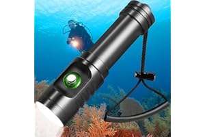 WINDFIRE Diving Flashlight LED Rechargeable Scuba Diving Light 1000 Lumen 3 Modes Super Bright 80 Meters Underwater Flashlight IPX8 Waterproof