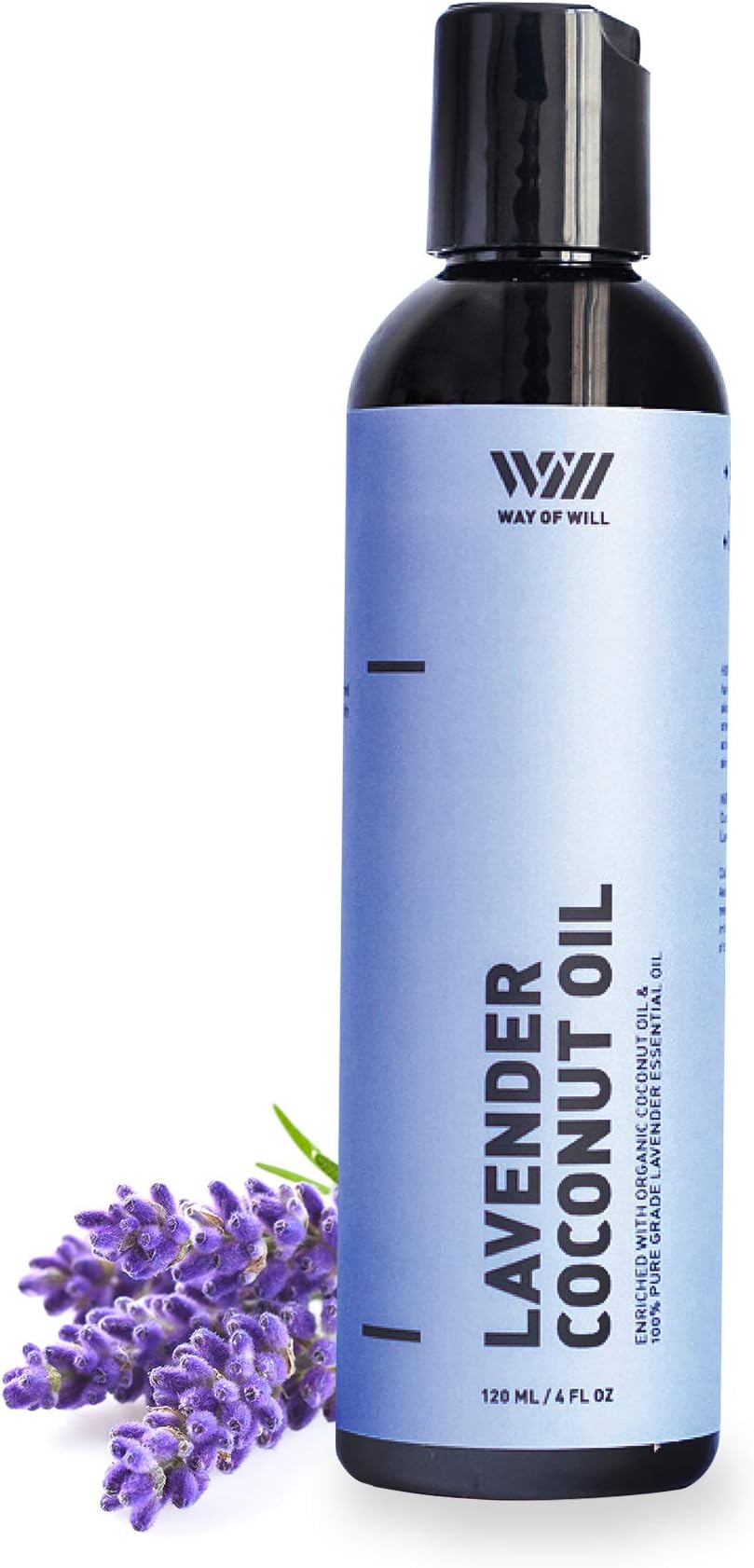 Coconut Oil for Skin and Hair, Extra Virgin Coconut Oil with Calming Lavender Essential Oil, Moisturizes Skin and Conditions Hair, 120 mL - Way of Will