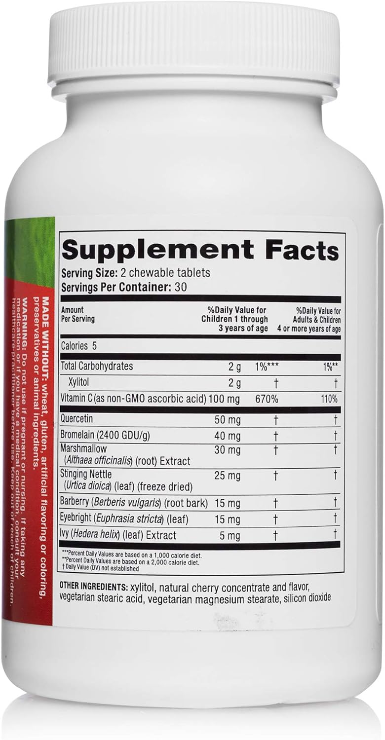 Redd Remedies - Children's Sinus Support, Natural Bronchial Support for Mucus Relief, 60 Chewable Tablets: Health & Personal Care