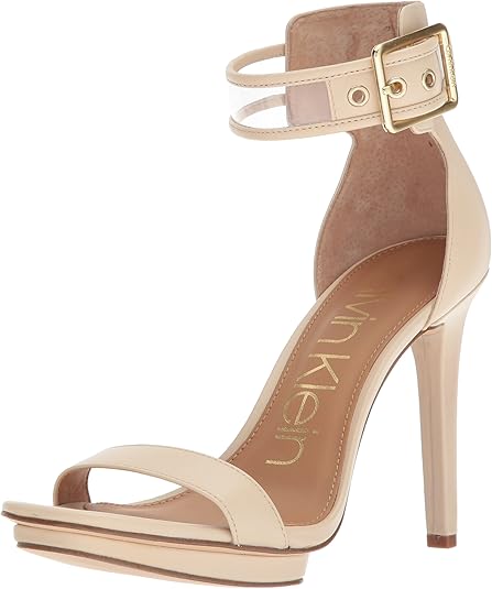 Amazon.com | Calvin Klein Women's VABLE Heeled Sandal, Sand, 11 Medium US | Heeled Sandals