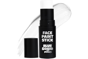 Blue Squid PRO White Face Paint Stick - Waterproof Body Paint for Adults & Kids Eye Black Baseball, Softball - Vegan Hypoallergenic Twist-Up Non-Toxic Makeup Stick for Cosplay, Sports & SFX (White)