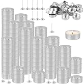 200 Pcs Aluminum Tea Lights Cups, Empty Case Candle Wax Containers, Metal Tea Light Tins with 200 Pcs Candle Wicks, Candle Mold for DIY Candles Making Supplies