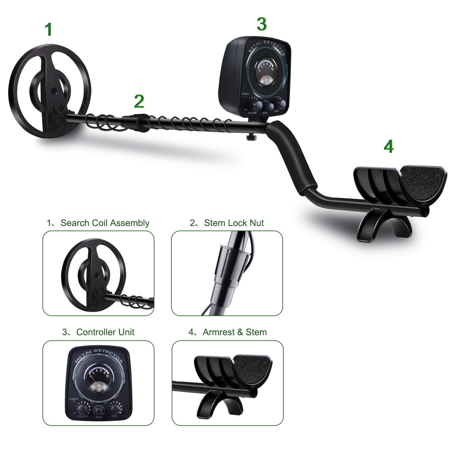 Metal detector Luce a LED GAOPAN Metal Detector Rilevatore di Metalli