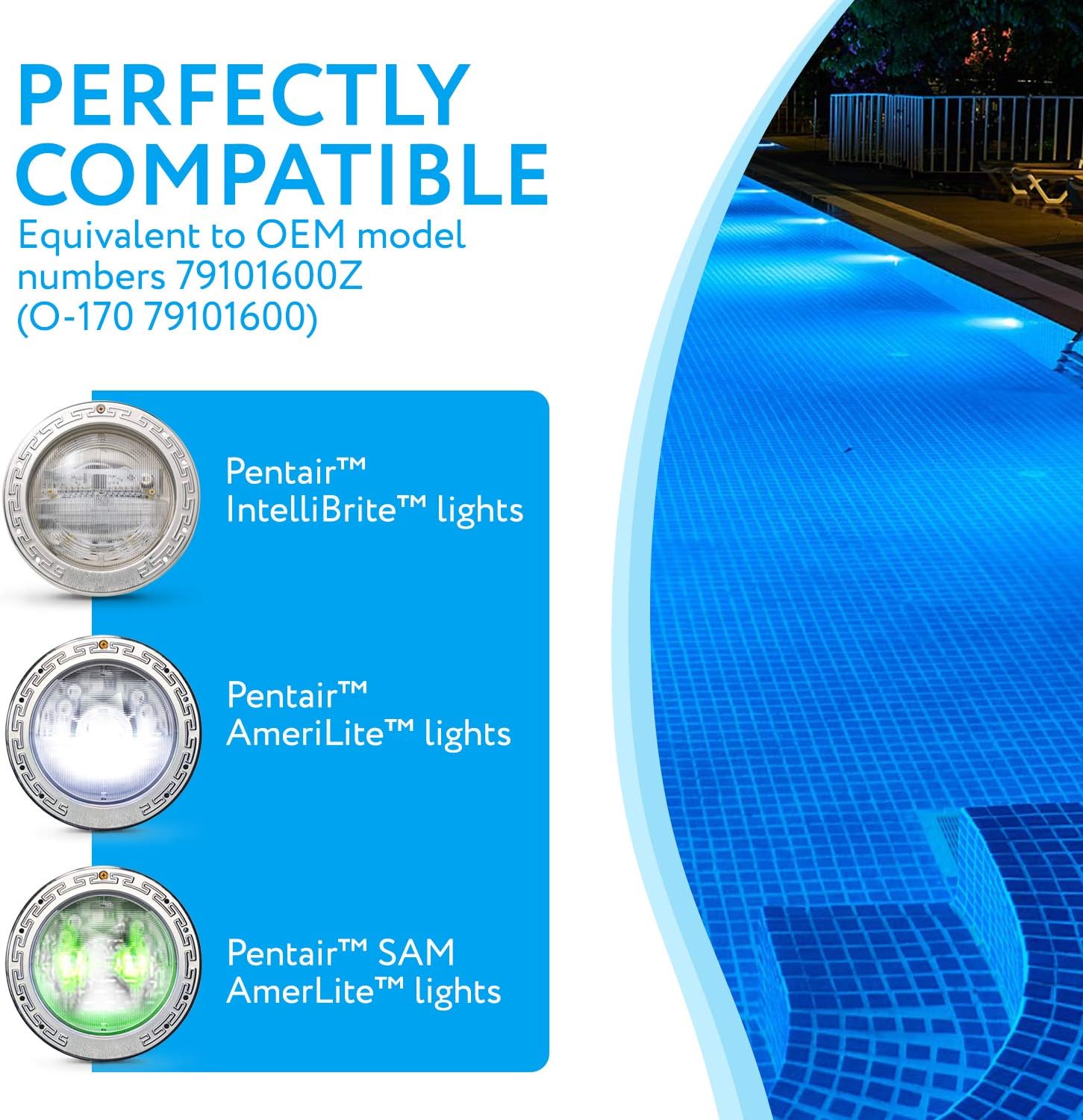 Impresa Products 2-Pack Pentair-Compatible Light Lens Gasket - 8 3/8" - Equivalent to 79101600Z - Works with IntelliBrite Lights, AmeriLite Lights and SAm AmerLite Lights in Pools and Spas: Home & Kitchen