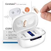 Ceretone Core One Pro OTC Hearing Aids for Seniors, Tiny Invisible Rechargeable Hearing Aids for Adults, Intricon&reg; Digital Chip, Wind Noise Reduction, Auto On/Off, Charging Case, Easy Volume Control