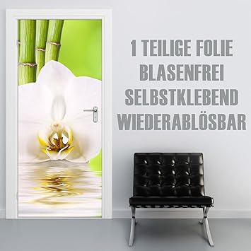 XXL-Tapeten Türtapete selbstklebend TürPoster Bambusblüte im Format 90x210cm - Türfolie Klebefolie von Trendwände